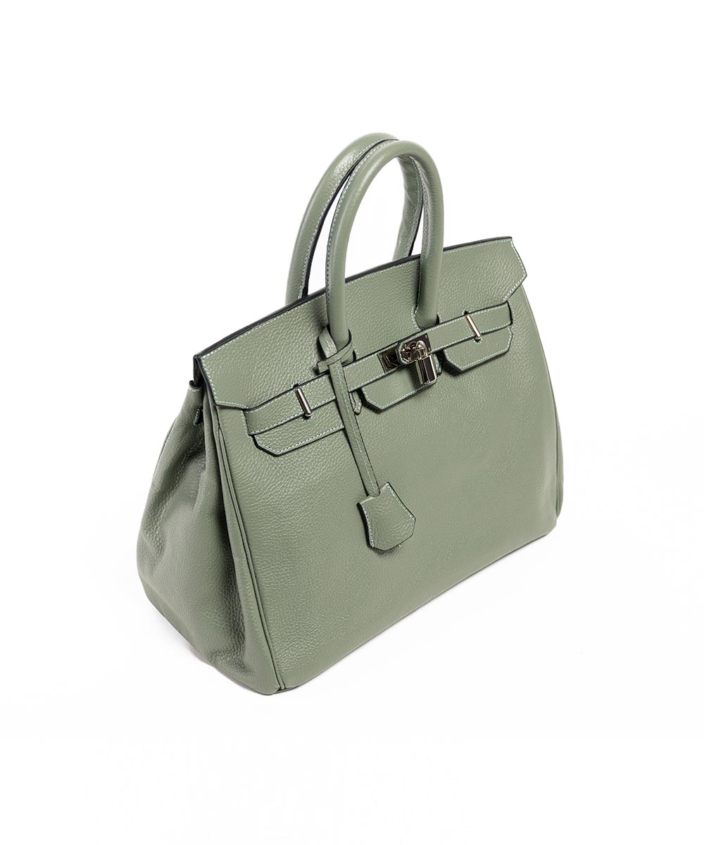 Sivo-zelena metalik tašna Bangkok - Nikl / 148