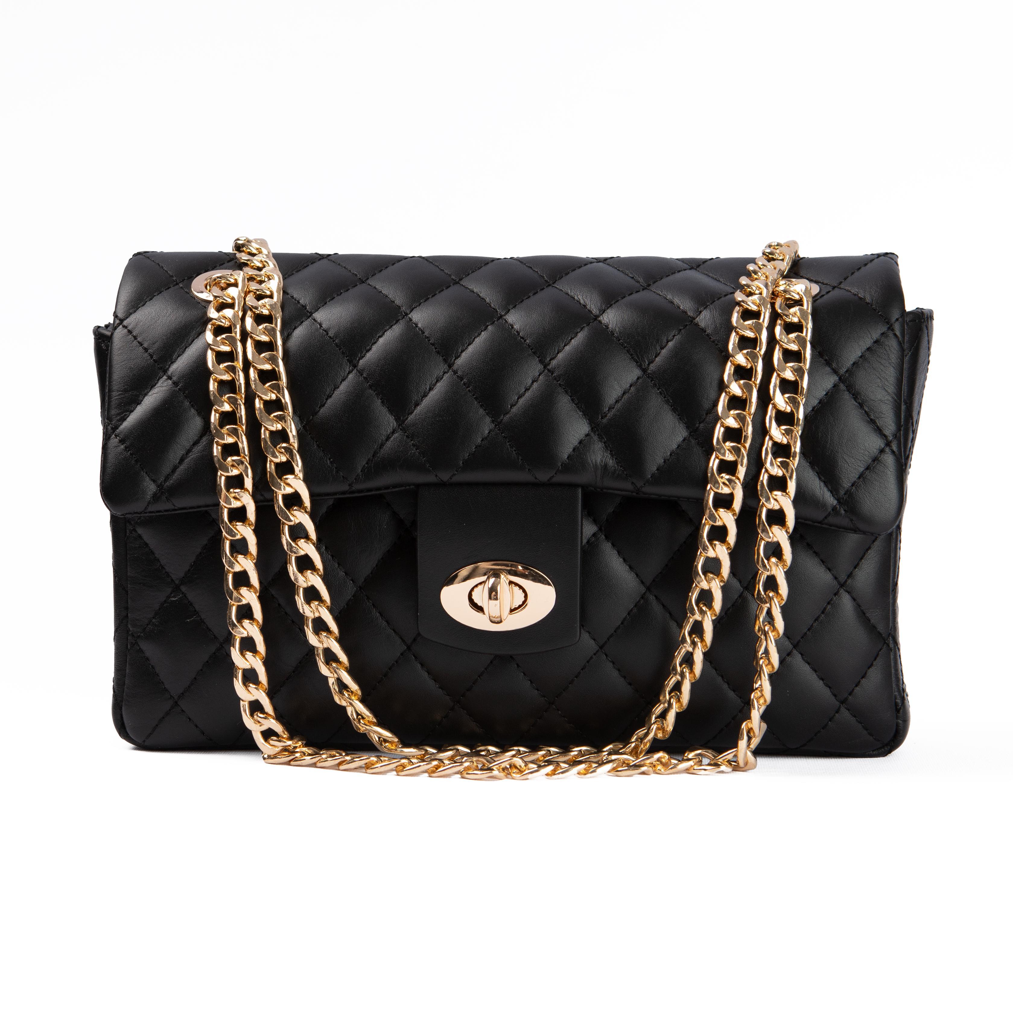 Crna torbica Boston - Zlato / 226