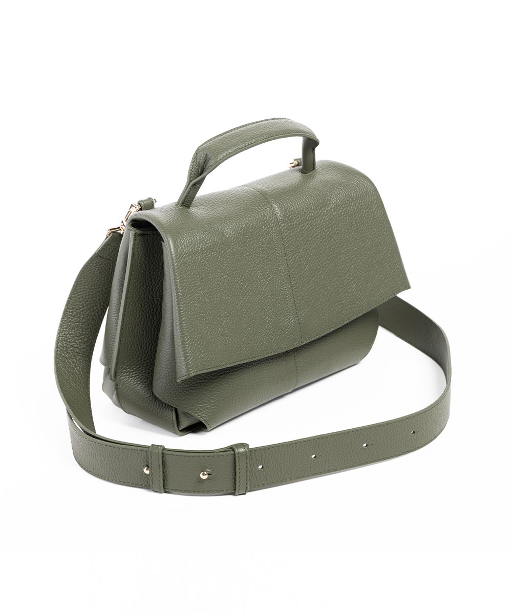 Zeleno siva tasna_ LEON_ od_ prirodne koze_03