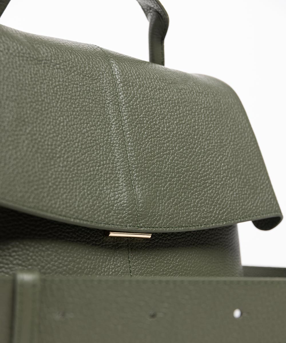 Zeleno siva tasna LEON Buffalo Bff od prirodne koze_04